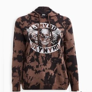 LYNYRD SKYNYRD BLACK BLEACH TIE-DYE HOODIE